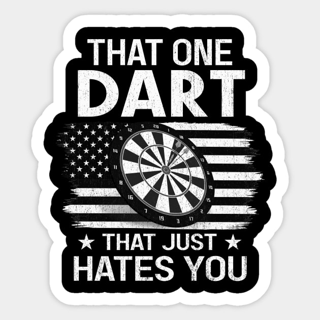 That one dart that just hates you Sticker by Roberto C Briseno